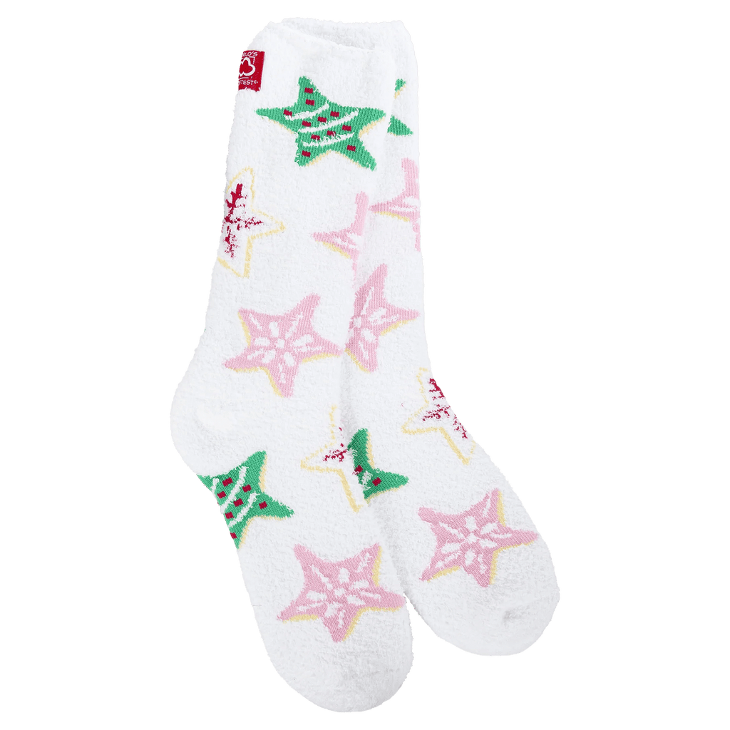 World's Softest Socks Holiday Crew Socks - Star Cookies - Rinse Bath & Body