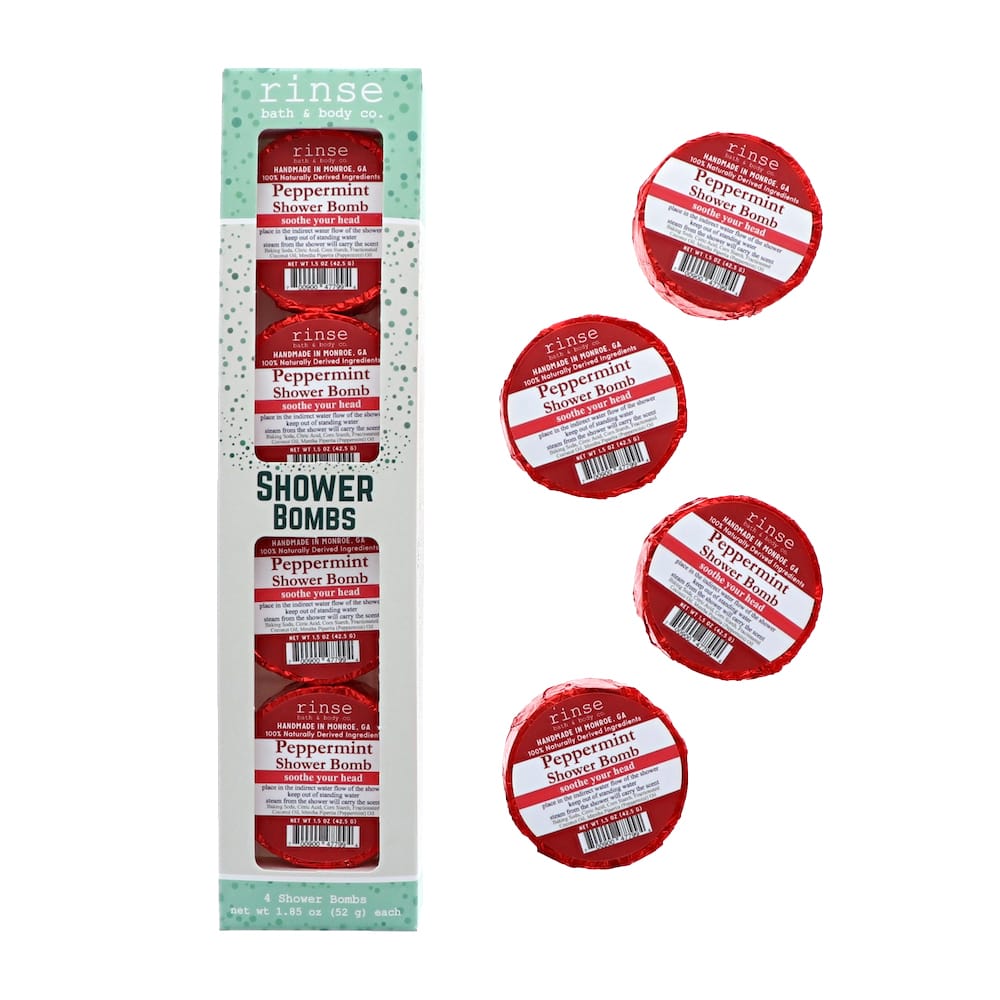 Natural aromatherapy shower steamer | 4 Pack Peppermint | Rinse Bath & Body Co.