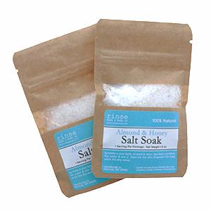 Almond Honey natural bath soak from Rinse - therapeutic bath salts - alternate angle