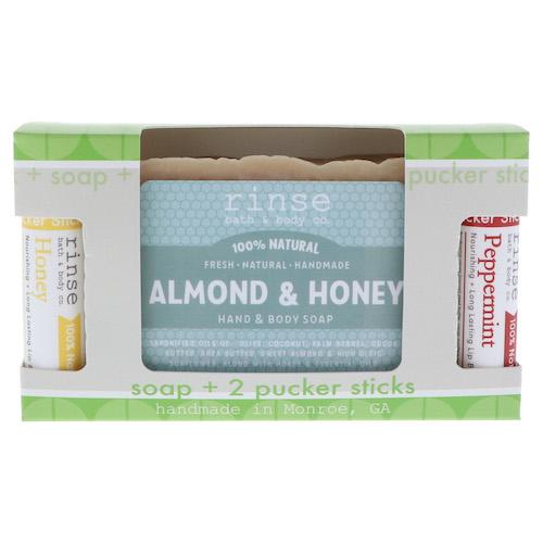 Almond & Honey Soap + Pucker Stick Box - Rinse Bath & Body