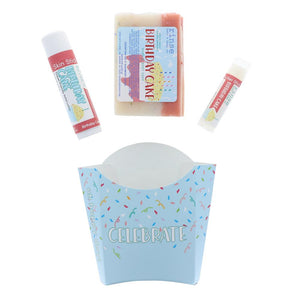 Birthday natural bath and body gift set from Rinse - ready to gift - alternate angle