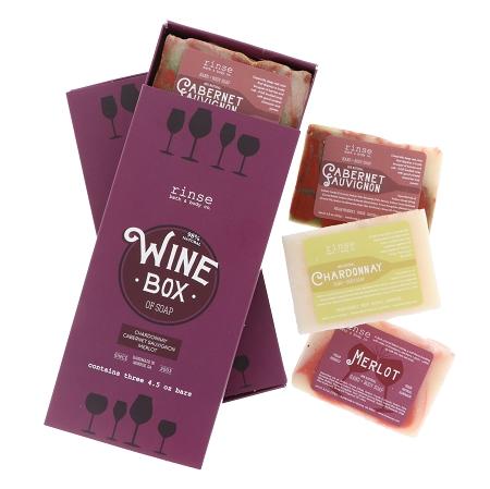 handmade natural bar soap in Box of Wine Soaps by Rinse Bath & Body