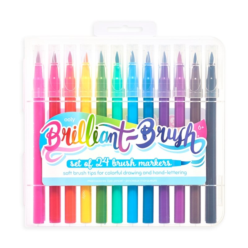 Handmade Brilliant Brush Markers- set of 24 - naturally derived