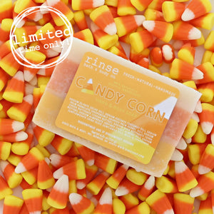 Handmade Candy Corn handmade natural bar soap - naturally derived - alternate angle