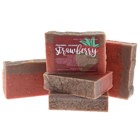 Natural handmade natural bar soap | Chocolate Covered Strawberry | Rinse Bath & Body Co.