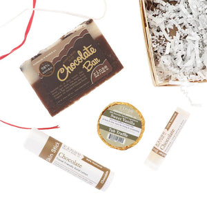 Rinse Chocolate natural bath and body gift set - curated gift collection - alternate angle