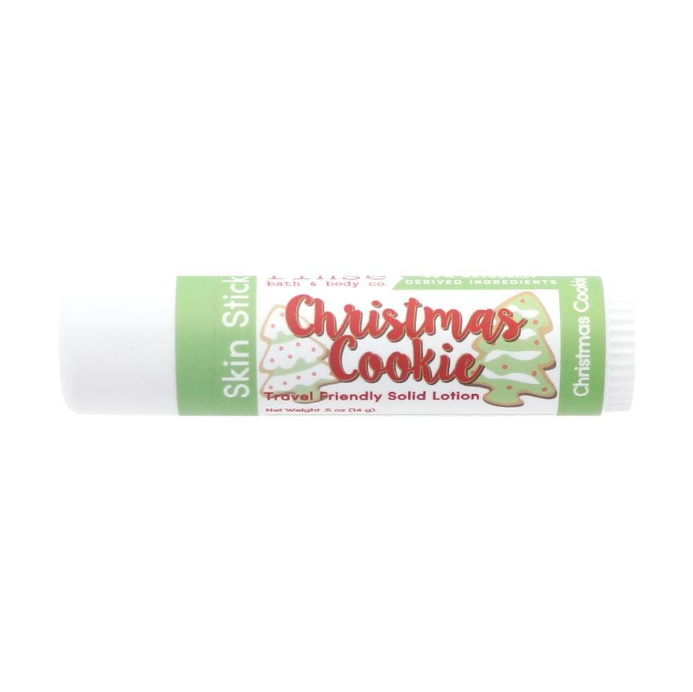Christmas Cookie Skin Stick — travel-friendly solid lotion in a twist-up tube. Rinse Bath & Body Co.