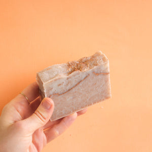 handmade natural bar soap in Coco Kiss by Rinse Bath & Body - detail view