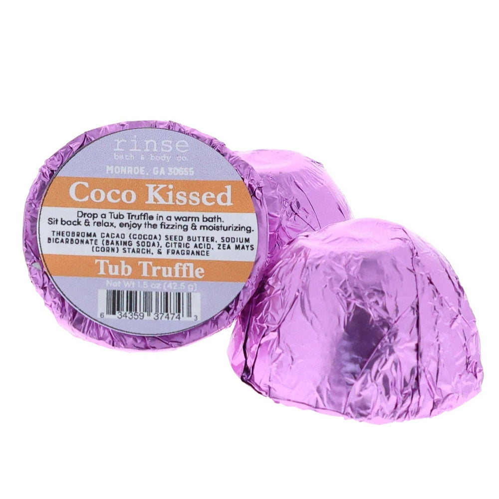 Coco Kissed bath bomb from Rinse - cocoa butter infused