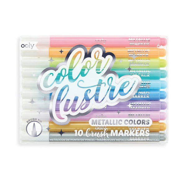 Color Lustre Metallic Brush Markers - Set of 10 - Rinse Bath & Body
