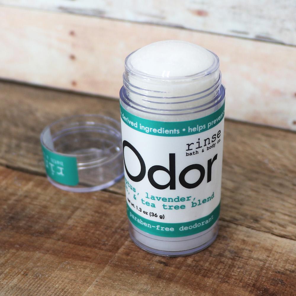 Original natural deodorant styled on counter — Rinse Bath & Body Co.