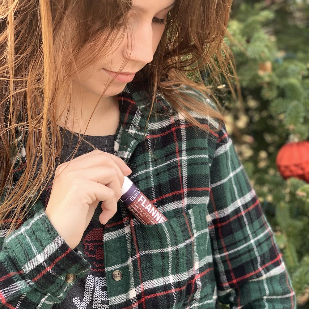 Rinse Flannel solid lotion stick - mess-free hydration - detail view