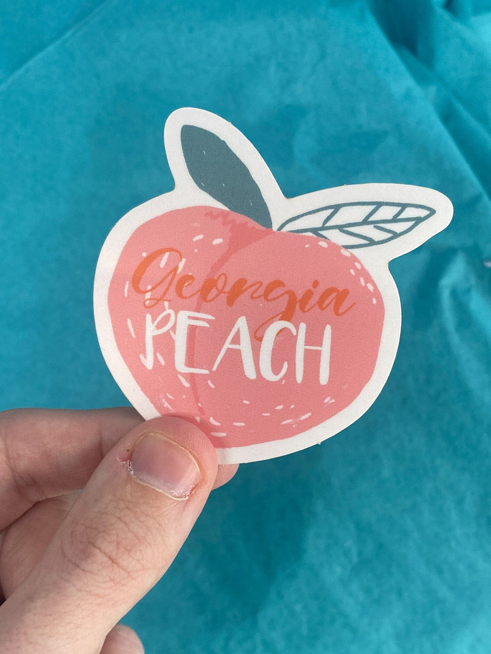 Georgia Peach Sticker by Rinse Bath & Body - detail view