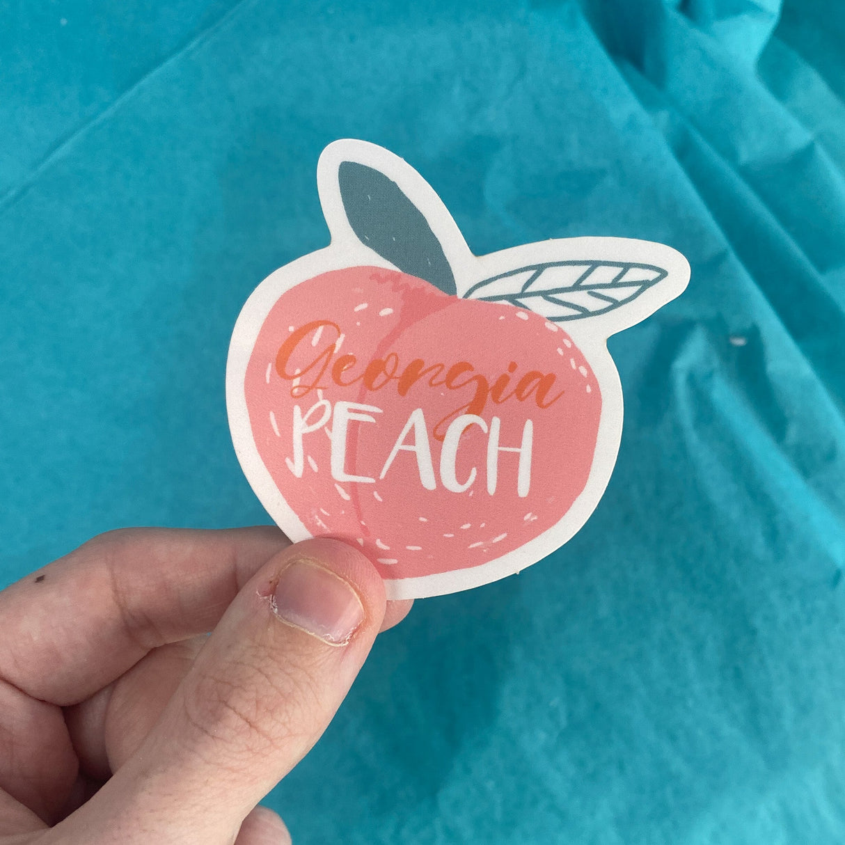 Georgia Peach Sticker by Rinse Bath & Body - detail view