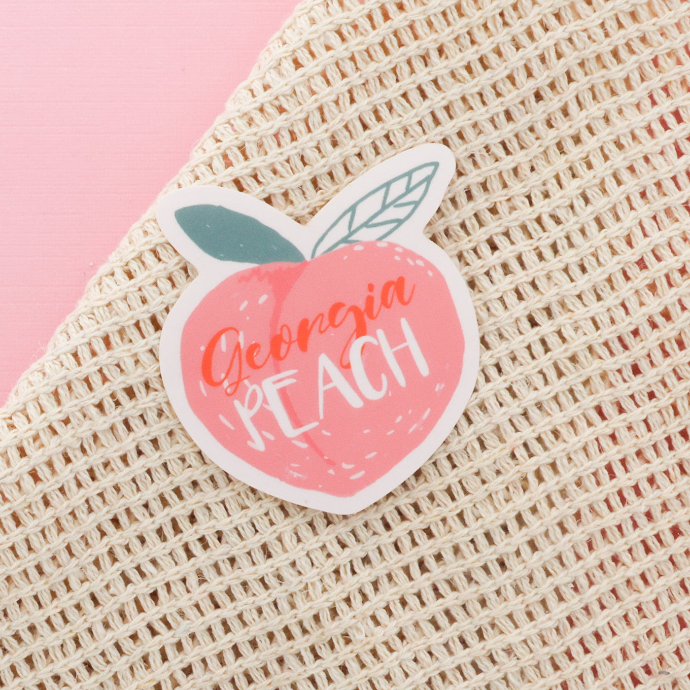 Rinse Georgia Peach Sticker - handmade with care - alternate angle
