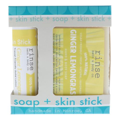 natural bath and body gift set in Ginger Lemongrass by Rinse Bath & Body