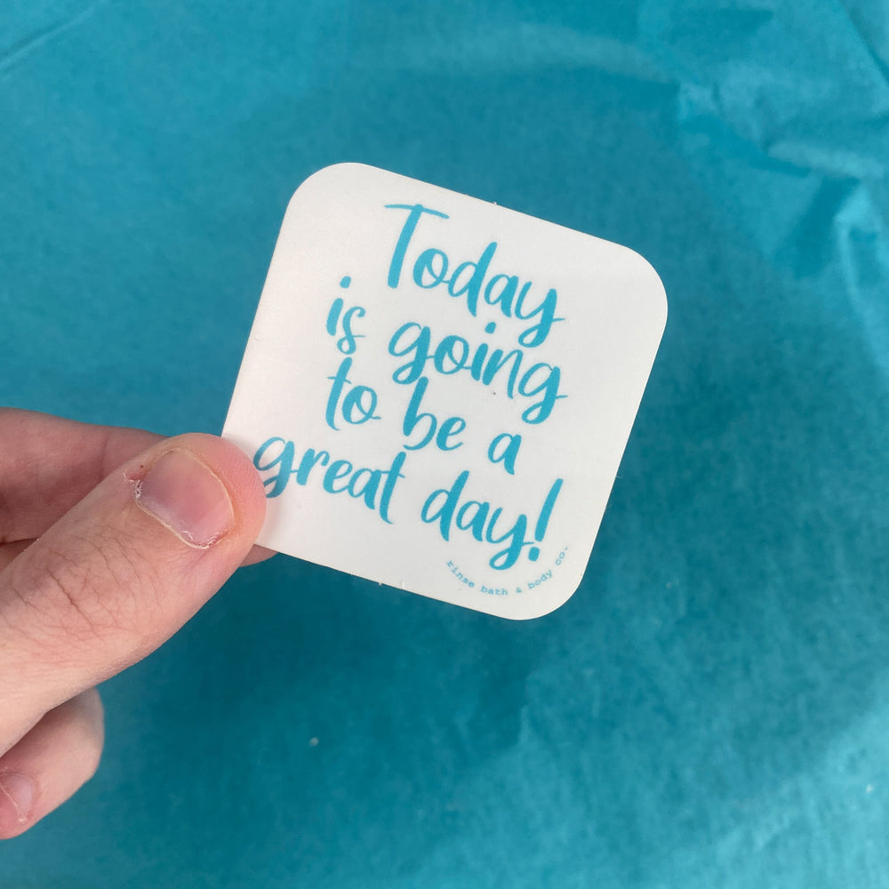Rinse Great Day Sticker - handmade with care - alternate angle