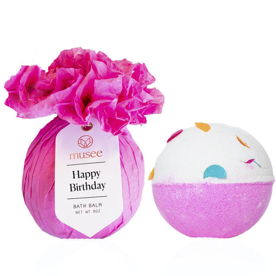 Handmade Happy Birthday Pink bath bomb - naturally derived