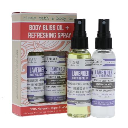 Lavender Body Bliss Oil & Refreshing Spray 2 Pack - Rinse Bath & Body