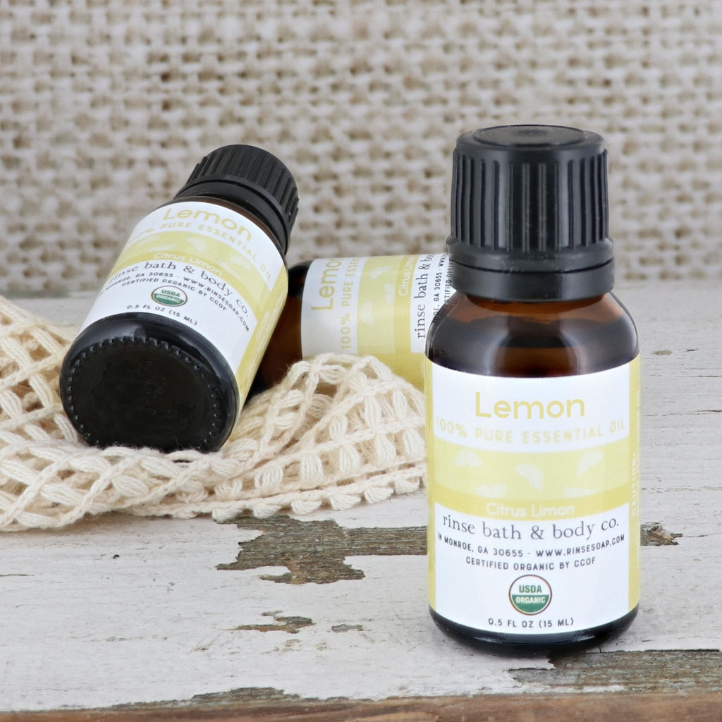 Lemon Essential Oil - Certified Organic - Rinse Bath & Body