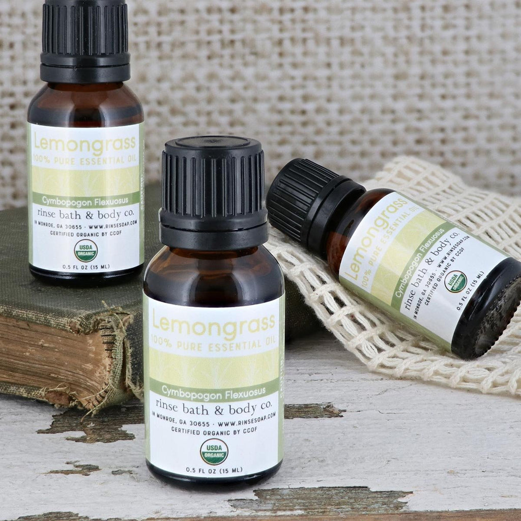 Lemongrass Essential Oil - Certified Organic - Rinse Bath & Body