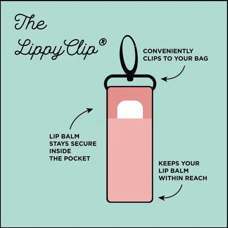 Handmade LippyClip Lip Balm Holder - Cow Print - naturally derived - alternate angle