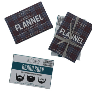 Rinse Mini Soap 2 Pack Beard Bar Flannel natural bath & body product - handmade with care