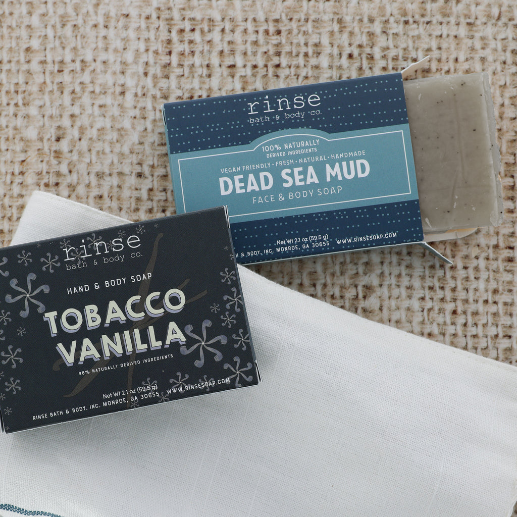 Mini Soap 2 Pack- Tobacco Vanilla & Dead Sea Mud - Rinse Bath & Body