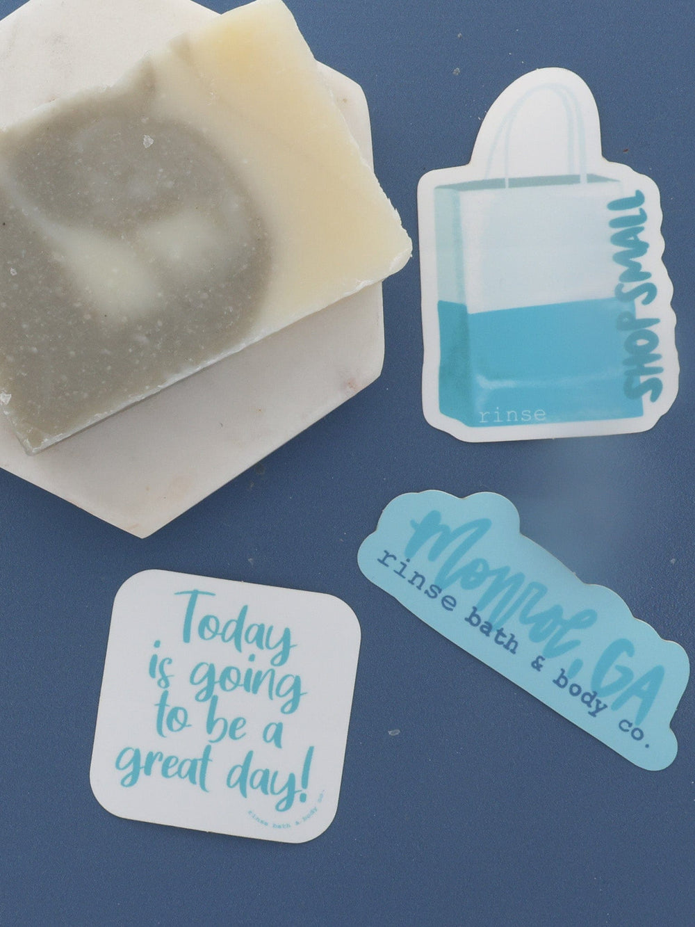 Rinse Monroe Rinse Sticker - handmade natural product - alternate angle