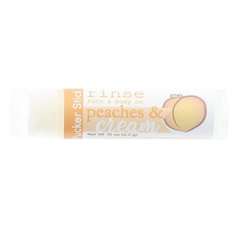 Peaches Cream natural lip balm from Rinse - nourishing lip care