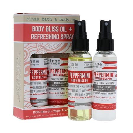 Peppermint Body Bliss Oil & Refreshing Spray 2 Pack - Rinse Bath & Body