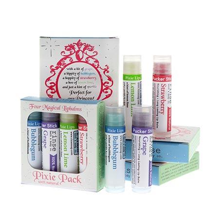 natural lip balm in Pixie Pack 1 by Rinse Bath & Body - detail view