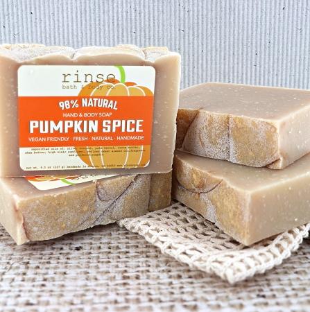 Pumpkin Spice Soap Styled Photo on Burlap - Rinse Bath & Body