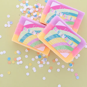Natural handmade natural bar soap | Rainbow Sherbet | Rinse Bath & Body Co. - lifestyle shot