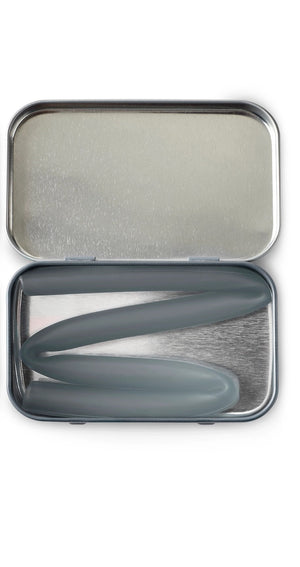 Rinse Reusable Silicone Straw with Travel Case - Extra Long Fog - handmade with care - alternate angle