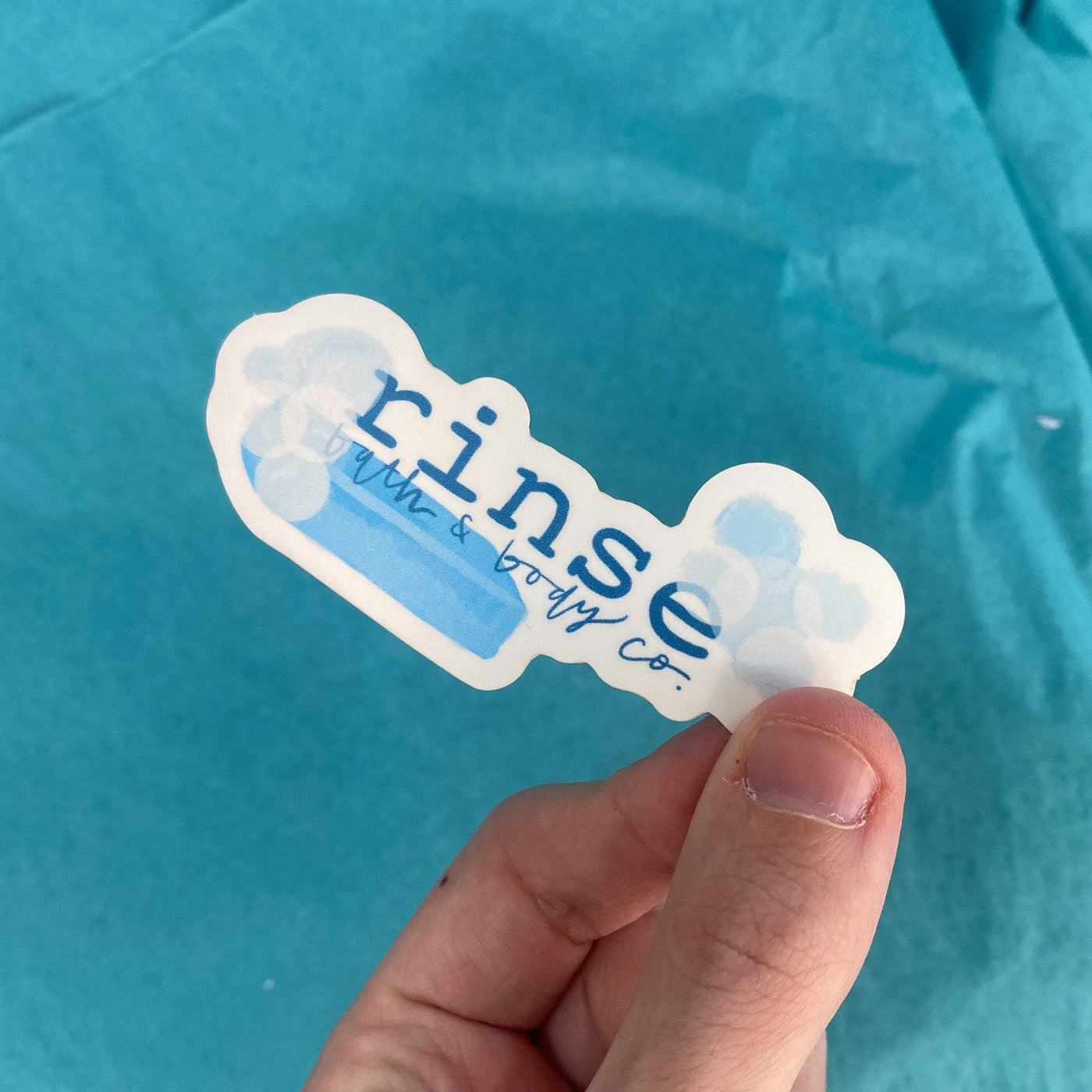 Handmade Rinse Soap Sticker - naturally derived - alternate angle