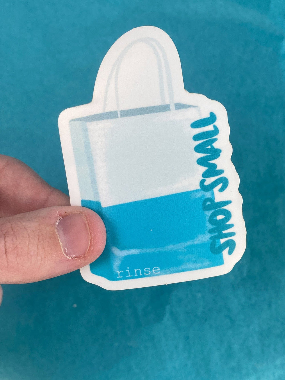 Handmade Shop Small Sticker - naturally derived - lifestyle shot