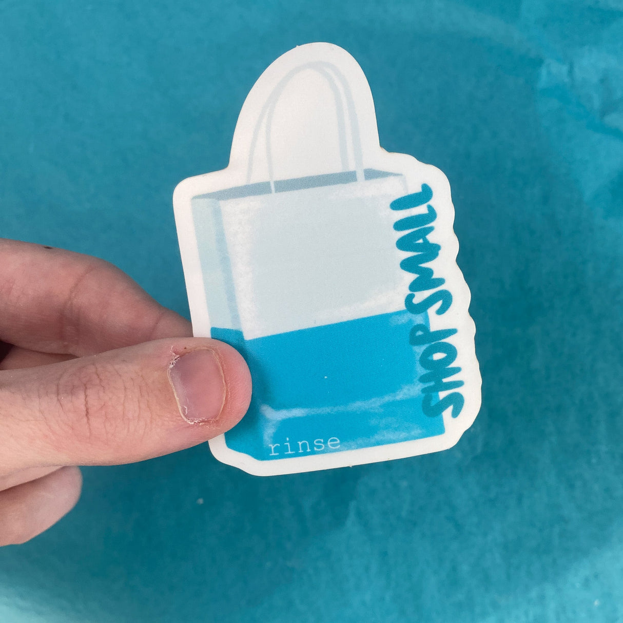 Handmade Shop Small Sticker - naturally derived - lifestyle shot