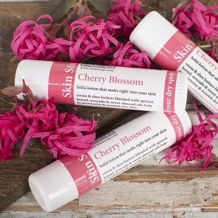 Cherry Blossom solid lotion stick from Rinse - concentrated moisture bar