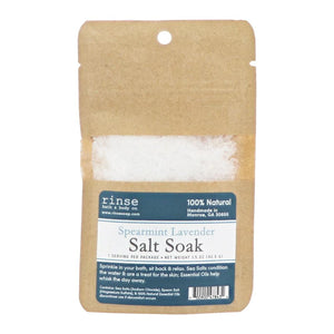 Spearmint Lavender natural bath soak from Rinse - therapeutic bath salts