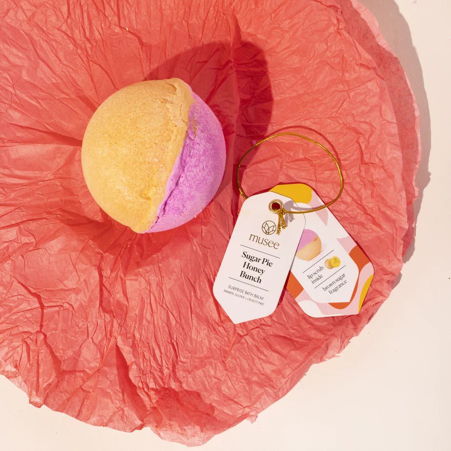 bath bomb in Sugar Pie Honey Bunch by Rinse Bath & Body - alternate angle