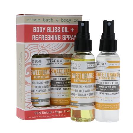 Sweet Orange Body Bliss Oil & Refreshing Spray 2 Pack - Rinse Bath & Body