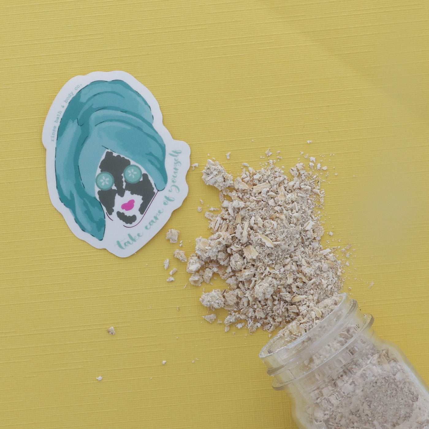 Take Care of Yourself Sticker from Rinse - family-made since 2003 - alternate angle