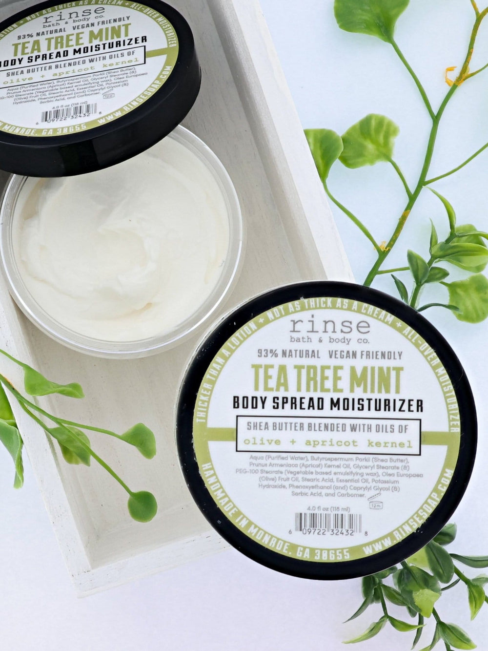 Natural natural body lotion | Tea Tree Mint | Rinse Bath & Body Co. - alternate angle