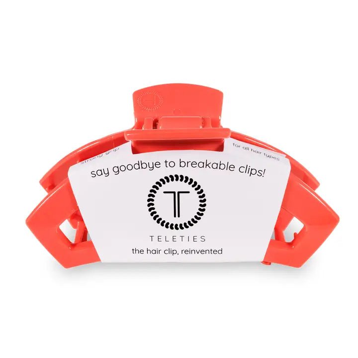 Teleties Open Coral Hair Clip: Large - Rinse Bath & Body