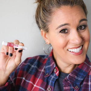 Handmade Natural tinted natural lip balm - naturally derived - detail view