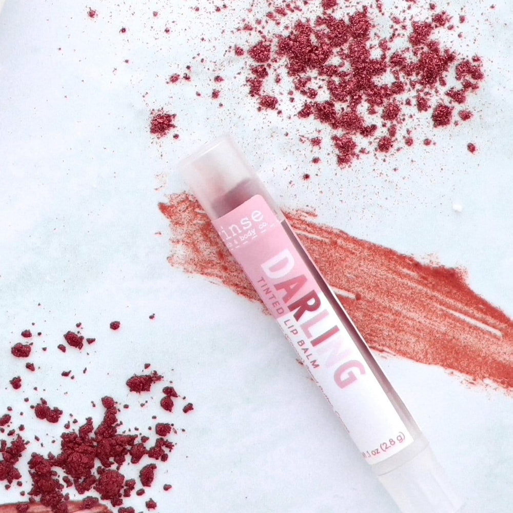 Handmade Darling tinted natural lip balm - naturally derived - lifestyle shot