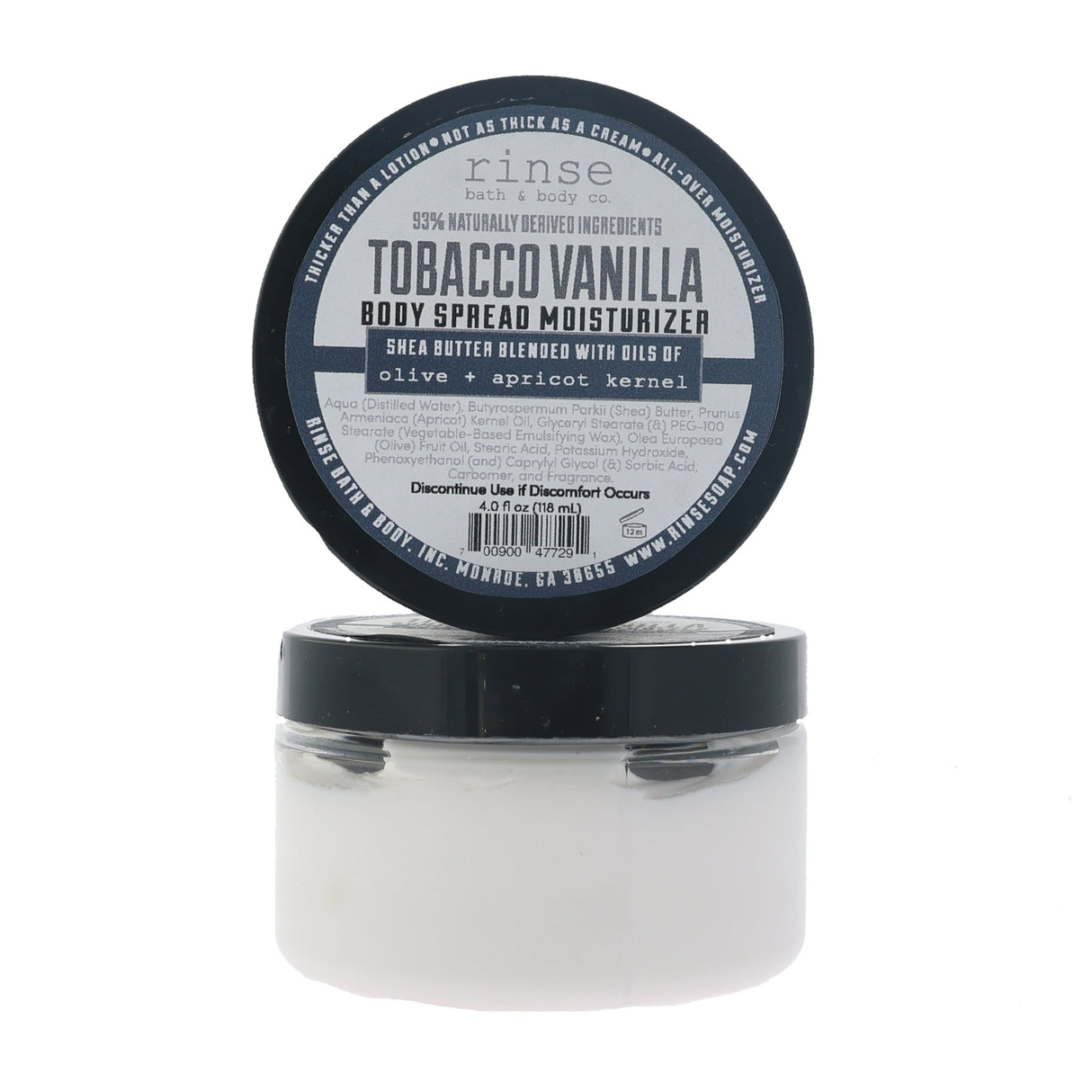 Tobacco Vanilla natural body lotion from Rinse - shea butter enriched