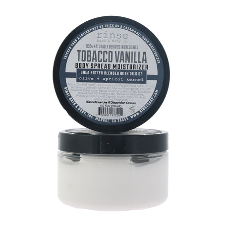 Tobacco Vanilla natural body lotion from Rinse - shea butter enriched