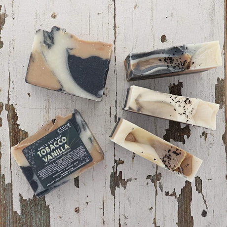 handmade natural bar soap in Tobacco Vanilla by Rinse Bath & Body - detail view